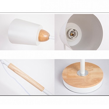 Moderne minimalistische Metall Holz Stehlampe schwarz / weiß Leselampe Schlafzimmer Wohnzimmer Stehlampe 130cm hoch XIANGY ( Farbe : Schwarz ) - 5