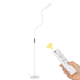 NACATIN 9W LED Stehlampe, Stehleuchte mit Fernbedienung, Moderne LED Leselampe mit 5 Helligkeitsstufen und 5 Farbtemperaturen Dimmbar, 1.74m Höhenverstellbarer Bodenlampe für Schlafzimmer, Büro, Kinderzimmer etc. - 1