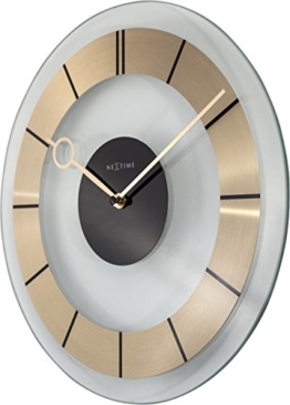 Nextime 2790 GB Retro Wanduhr Glas gold 31,0 x 31,0 x 3,6 cm - 1