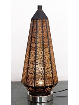 Orientalische kleine Tischlampe Lampe Adab Schwarz E14 | Marokkanische Tischlampen klein aus Metall, Lampenschirm Schwarz | Nachttischlampe modern, für Vintage, Retro & Landhaus Stil Design (Gross 53cm) - 1