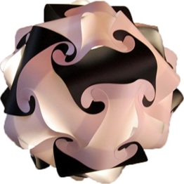 Puzzle Lampe DIY Kugellampe Stehlampe Hängeleuchte Deco Leuchte Moderne Designer Lampe Lampenschirm indirektes Licht Wolkenlampe Leuchten kreativ basteln Bausatz 30 Teile L-35cm Schwarz - Weiss - 1
