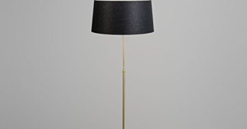 QAZQA Klassisch / Antik Stehleuchte / Stehlampe / Standleuchte / Lampe / Leuchte Parte Matt Gold / Messing mit Lampenschirm 45 cm schwarz Höhenverstellbar / Innenbeleuchtung / Wohnzimmer / Schlafzimme - 3