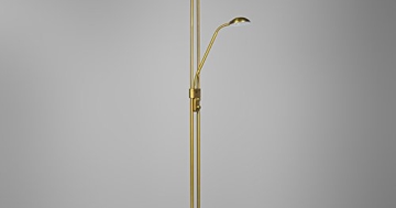 QAZQA Modern LED-Stehleuchte / Stehlampe / Standleuchte / Lampe / Leuchte Gold / Messing - Diva 2 Dimmer / Dimmbar / Innenbeleuchtung / Wohnzimmer / Schlafzimmer / Küche / Deckenfluter Metall Rund / L - 8