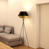 s.LUCE LED Stehleuchte SkaDa Ø 50cm in Gold, Schwarz Wohnzimmerleuchte Stehlampe Dreinbein-Stehleuchte Standleuchte - 1