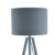 SalesFever Stehlampe, Stehleuchte, Metall- + Holzbeine in grau-braun, Lampenschirm in Grau, Polyester, robuster Stoff, Holz, Metall, Wohnzimmerlampe, Druckschalter, 42 x 29 x 153 cm - 2