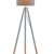 SalesFever Stehlampe, Stehleuchte, Metall- + Holzbeine in grau-braun, Lampenschirm in Grau, Polyester, robuster Stoff, Holz, Metall, Wohnzimmerlampe, Druckschalter, 42 x 29 x 153 cm - 3