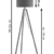 SalesFever Stehlampe, Stehleuchte, Metall- + Holzbeine in grau-braun, Lampenschirm in Grau, Polyester, robuster Stoff, Holz, Metall, Wohnzimmerlampe, Druckschalter, 42 x 29 x 153 cm - 5