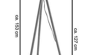 SalesFever Stehlampe, Stehleuchte, Metall- + Holzbeine in weiß-braun, Lampenschirm in Weiß, Polyester, robuster Stoff, Holz, Metall, Wohnzimmerlampe, Druckschalter, 43 x 29 x 153 cm - 5