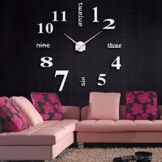 samLIKE Acryl Moderne DIY Wanduhr 3D Spiegel Oberfläche Aufkleber Home Office Decor (Weiß) - 1