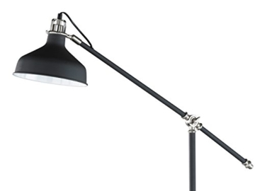 Schicke Design Stehlampe PIT mit Filament-LED im Retro Stil, Nickel matt / Metall Schwarz matt mit 2 Gelenken, E27-Fassung - 3
