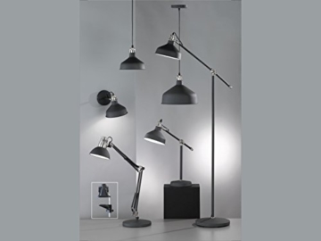 Schicke Design Stehlampe PIT mit Filament-LED im Retro Stil, Nickel matt / Metall Schwarz matt mit 2 Gelenken, E27-Fassung - 6