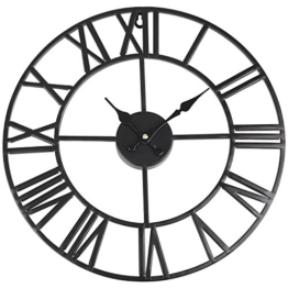 SOLEDI Wanduhr Römische und Retro Wand Clock Europäische Uhr Deko (Schwarz) - 1