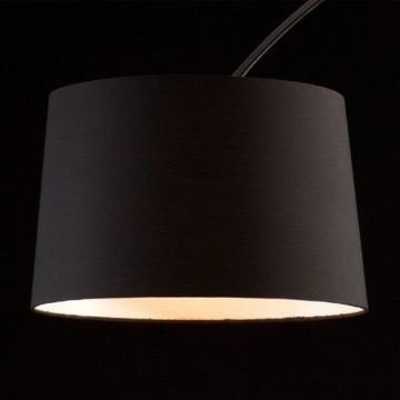 Steh-Lampe dimmbar schwarz mit Standfuß aus Marmor 205x150 cm | Ekon | Steh-Leuchte groß mit Lampenschirm aus Textil | Bogen-Lampe für Wohnzimmer 205cm x 150cm - 2
