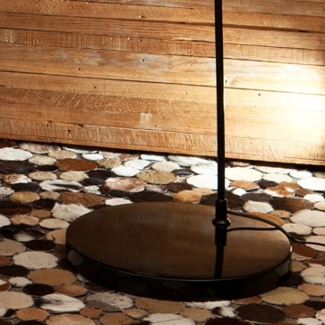 Steh-Lampe dimmbar schwarz mit Standfuß aus Marmor 205x150 cm | Ekon | Steh-Leuchte groß mit Lampenschirm aus Textil | Bogen-Lampe für Wohnzimmer 205cm x 150cm - 3