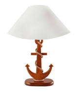 Stehlampe Anker mit braunem Holzfuss - 1