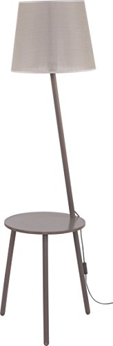 Stehlampe Holz Grau Dreibein skandinavisches Design H 152cm E27 Trichter-Schirm Dreibeinleuchte Stehleuchte Standleuchte Standlampe - 1