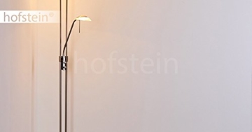 Stehleuchte aus Metall in Nickel matt mit 2 Lampenschirmen – Deckenfluter für Wohnzimmer – Schlafzimmer – Büro – Stehlampe dimmbar – G9-Fassung – R7S-Fassung - Leseleuchte mit Lesearm verstellbar - 3