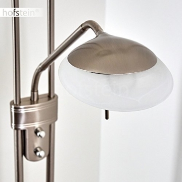 Stehleuchte aus Metall in Nickel matt mit 2 Lampenschirmen – Deckenfluter für Wohnzimmer – Schlafzimmer – Büro – Stehlampe dimmbar – G9-Fassung – R7S-Fassung - Leseleuchte mit Lesearm verstellbar - 9