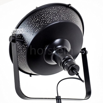 Stehleuchte EIDE aus Metall - Vintage Bodenleuchte - Fluter für Schlafzimmer, Wohnzimmer, Esszimmer - Retro-Standlampe mit großem rundem Lampenschirm wie am Filmset - 4