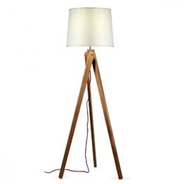 Stehleuchte Tripod aus Holz | dimmbar mit Schalter | Design Stehlampe - 1