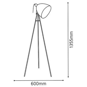 Studiolampe Standleuchte (Stehlampe kupfer/schwarz) - 2