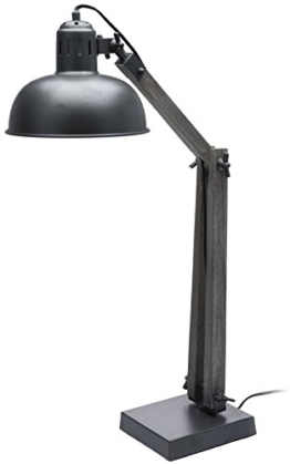 Tischlampe E14 40W Grau Holz/Metall flexibel verstellbar Tischleuchte Stehlampe Stehleuchte Leselampe Leseleuchte - 1