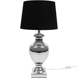 Tischlampe E27 40W H53cm Silber/Schwarz Tischleuchte Stehlampe Stehleuchte Leselampe Leseleuchte - 1