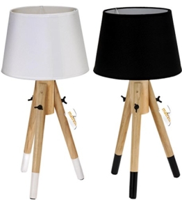 Tischlampe mit Stativ mit E27 Sockel - Stehlampe Dekolampe Zimmerlampe 50 cm weiß - 1
