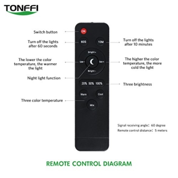 Tonffi Fernbedienung Stehleuchte dimmbar 9W LED mit Touch-Schalter Schwanenhals 360 drehbarem 5 Helligkeitsstufen schwarz - 5