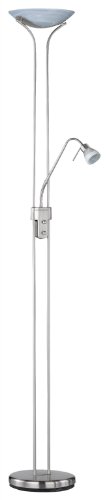 Trio-Leuchten 431912107 Deckenfluter in Nickel matt, Glas alabasterfarbig weiß - 1