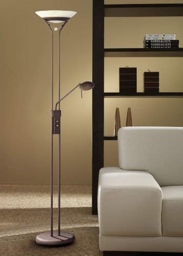 Trio Leuchten 4344021-24 Halogen-Fluter 1xR7S 230W mit Leseleuchte 28W G9, einzeln dimmbar, Höhe: 180cm, rostfarbig - 5