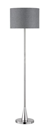 Trio Leuchten Stehleuchte Cosinus, nickel matt, Stoffschirm grau 406500107 - 1