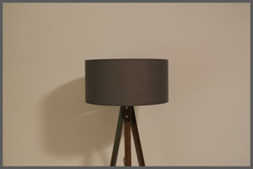 Tripod Lampe Stehlampe Standleuchte Stehleuchte Deckenfluter / gewebter Stoffschirm Grau / Braun / H: 150cm Samarkand-Lights - 3