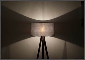 Tripod Lampe Stehlampe Standleuchte Stehleuchte Deckenfluter / gewebter Stoffschirm Grau / Braun / H: 150cm Samarkand-Lights - 4