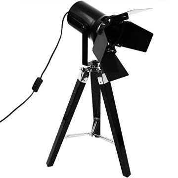 Tripod Stativleuchte mit Scheinwerfer E27 H65cm Schwarz von Grundig Dreibein Stehlampe Stehleuchte Studioleuchte Studiolampe Stativlampe - 2