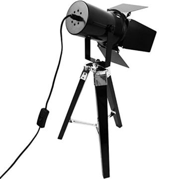 Tripod Stativleuchte mit Scheinwerfer E27 H65cm Schwarz von Grundig Dreibein Stehlampe Stehleuchte Studioleuchte Studiolampe Stativlampe - 3