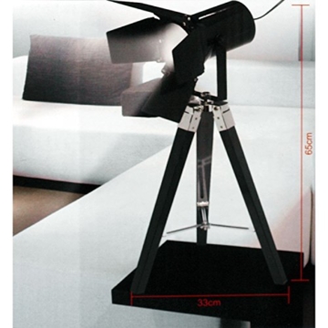 Tripod Stativleuchte mit Scheinwerfer E27 H65cm Schwarz von Grundig Dreibein Stehlampe Stehleuchte Studioleuchte Studiolampe Stativlampe - 4