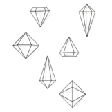 Umbra Prisma Geometrische Wanddekoration – Deko zum Aufhängen an Wand und Decke oder als Tischdekoration Verwendbar, Set mit 6 Prisma Hälften, Metall / Schwarz - 1