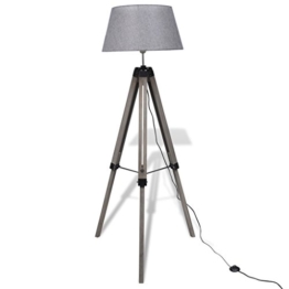 vidaXL Stativ-Stehlampe Design Stativlampe Leselampe Stehlampe Holz Landhausstil - 1