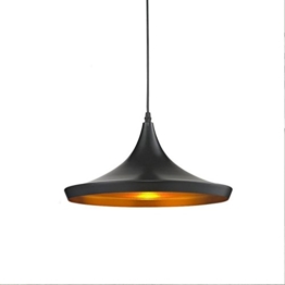 Vintage Designer Pendelleuchte Industriell Mini Einfache Hängelampe Schwarz Rund Eisen Aluminium Lampenschirm Höhenverstellbar Einzelkopf Kronleuchter für Küche Flur Loft Edison Leuchte Ø36 cm E27 - 1
