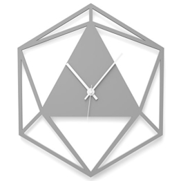 Wandkings Wanduhr "Triangle" aus Acrylglas, in 11 Farben erhältlich (Farbe: Uhr = Grau glänzend; Zeiger = Weiß) - 1
