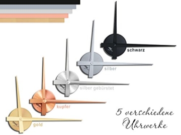Wandtattoo Uhr Wanduhr mit Uhrwerk für Wohnzimmer moderner Zahlenmix Zahlen (Uhr Schwarz//091 gold ) - 4
