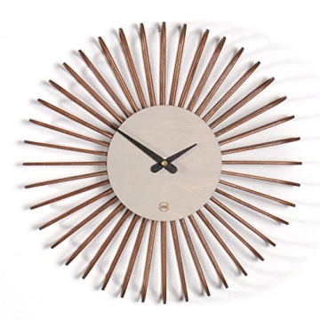 Wanduhr Circulo S: moderne Design Wanduhr aus Holz. Vollkommen geräuschlos für Wohnzimmer, Küche, Schlafzimmer, Flur und Büro Taupe - 3