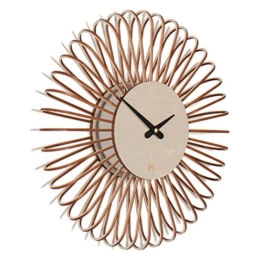 Wanduhr Circulo S: moderne Design Wanduhr aus Holz. Vollkommen geräuschlos für Wohnzimmer, Küche, Schlafzimmer, Flur und Büro Taupe - 1