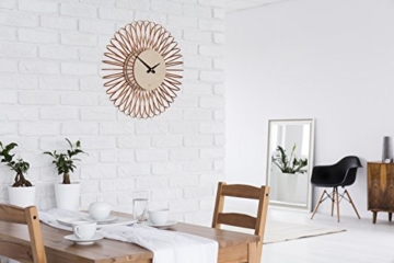 Wanduhr Circulo S: moderne Design Wanduhr aus Holz. Vollkommen geräuschlos für Wohnzimmer, Küche, Schlafzimmer, Flur und Büro Taupe - 4