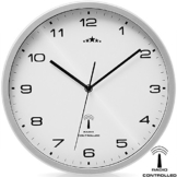 Wanduhr Funkuhr Quarz Funkwanduhr Analog Uhr 31cm Zeitumstellung Automatisch - weiß/silber - 1