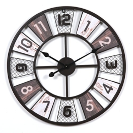 Wanduhr Groß xxl, iVansa 24Zoll (60cm) Metall Vintage Lautlos Uhr Wanduhr Wall Clock ohne Tickgeräusche Haus Dekoration für Küche Wohnzimmer - 1