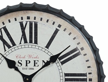 Wanduhr Metall XXL 60cm rund Kronkorken - USA Aspen Vintage Shabby Retro Used Look Amerika Uhr Wanddeko Dekoration Großuhr - 2