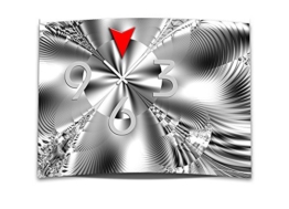 Wanduhr XXL 3D Optik Dixtime abstrakt weiß schwarz 50x70 cm leises Uhrwerk GR-006 - 1