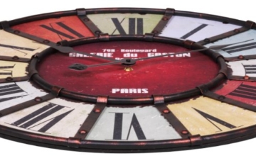 WOHNLING Wanduhr XXL ¯ 60 cm Galerie Küchenuhr Vintage-Look Bahnhofsuhr modern Römische Ziffern mehrfarbig stilvoll Wohndeko Design Wohnzimmeruhr Wanddekoration elegant Designuhr Wohnraumdekoration - 2